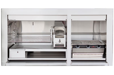 1650 mm Professional Combination braai with S/S Facade & Chad-o-Chef 3Burner Sizzler